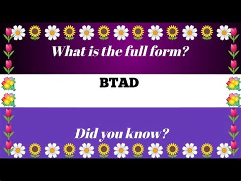 Btad Full Form