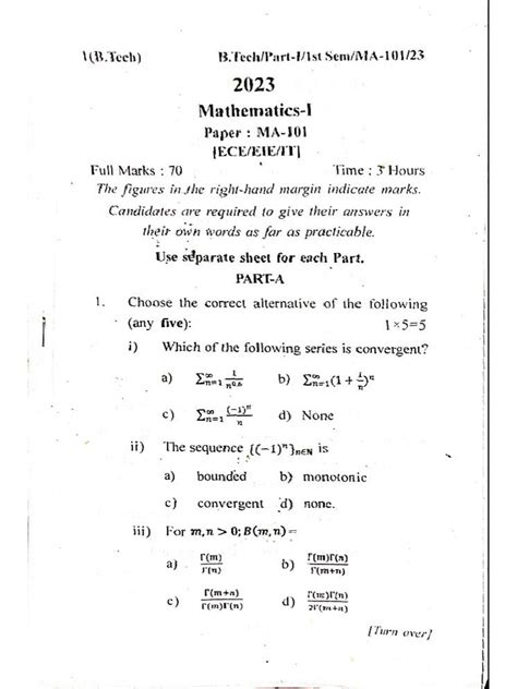 btech 1st year text of mathematics