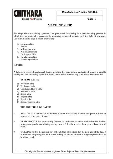 Btech Basic Mechanical Engineering Workshop Manual Pdf