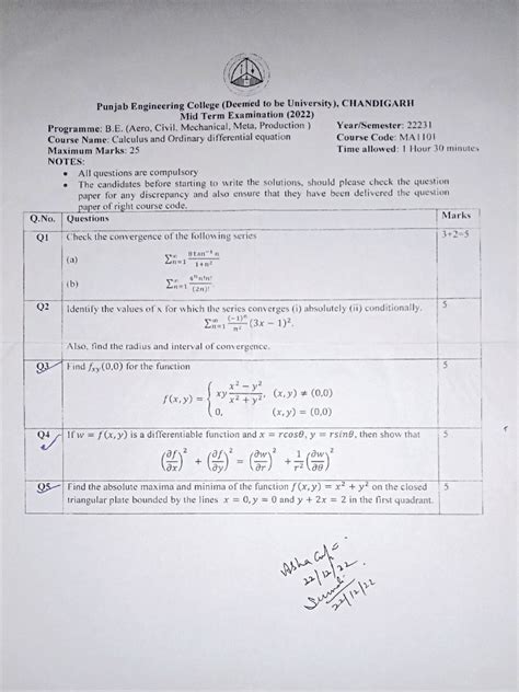 Btech Lateral Entry Question Paper