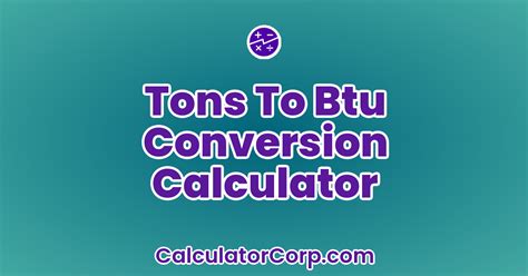 Btu To Tons