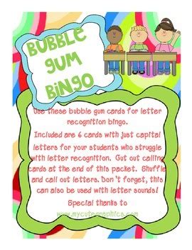 bubble gum bingo