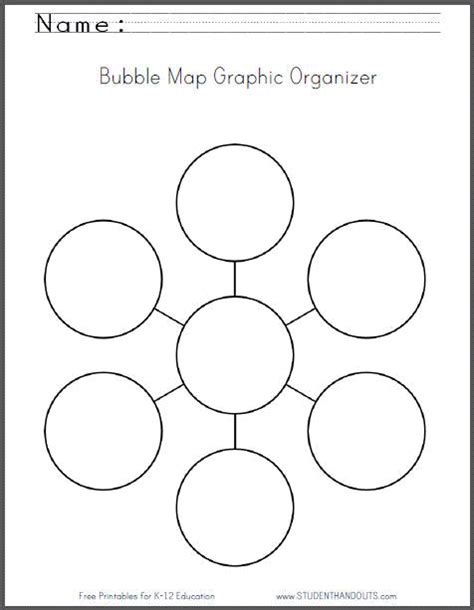 Bubble Map Free Printable Worksheet Student Handouts Graphic Organizer Bubble Map - Graphic Organizer Bubble Map