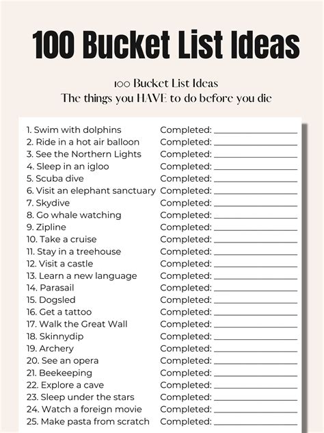 bucket list