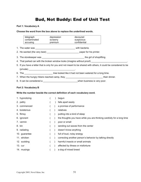 Full Download Bud Not Buddy End Of Chapter Test 