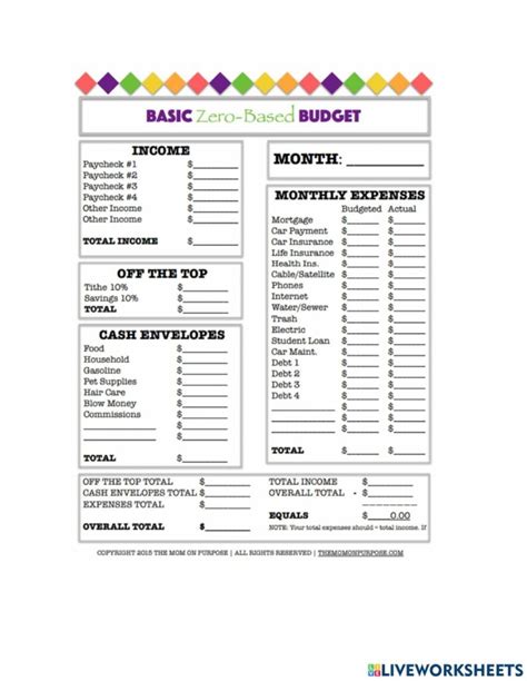 Budget Or Bust Answer Key