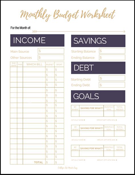 Budget Worksheet For Students Paying Bills Worksheet For Students - Paying Bills Worksheet For Students