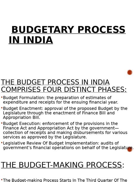 Budgetary Process In India