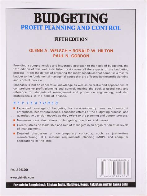 Download Budgeting Profit Planning And Control 5Th Edition 