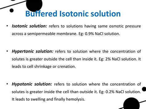 Buffer Isotonic Solution