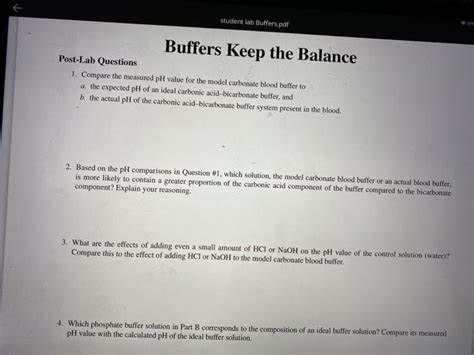 Buffers Keep The Balance Lab Answers