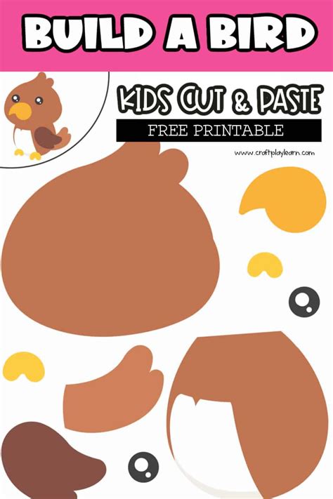 Build A Bird Cut And Paste Craft Craft Paper Cutting And Pasting Crafts - Paper Cutting And Pasting Crafts