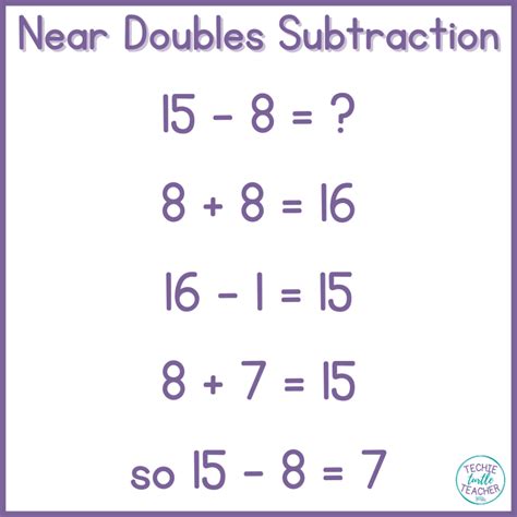 Build Math Fact Fluency Near Doubles Subtraction Strategy Double Fact Math - Double Fact Math