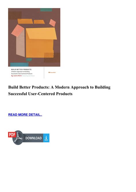 Read Online Build Better Products A Modern Approach To Building Successful User Centered Products 