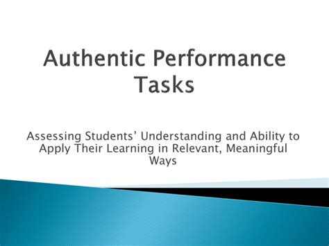 Building And Using Authentic Performance Tasks For Science Performance Task For Science - Performance Task For Science
