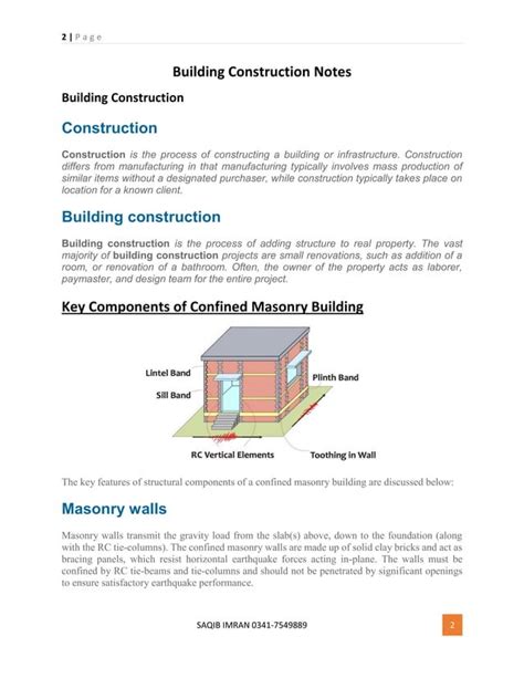 building construction notes
