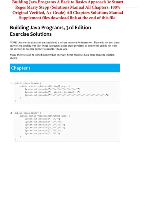 Building Java Programs Solution Manual