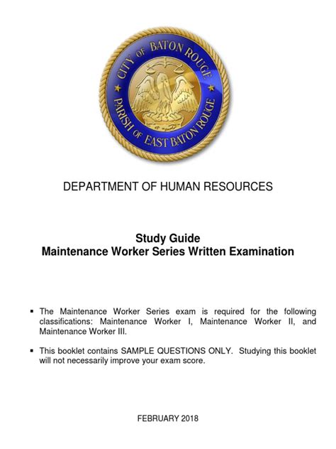 Building Maintenance Worker Exam Question