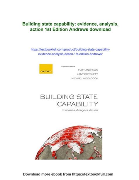 Building State Capability: Evidence, Analysis, Action