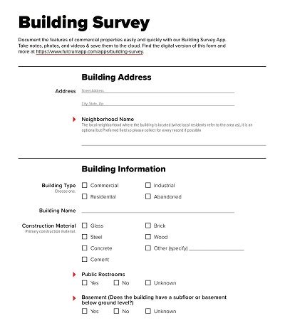 Building Survey Checklist Template