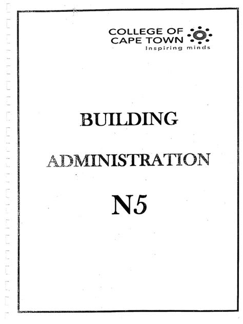 Download Building Administration N5 Question Papers 