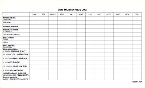 Download Building Maintenance Log Template 