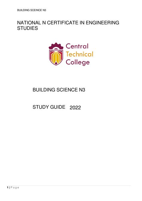Full Download Building Science N3 Study Guide 