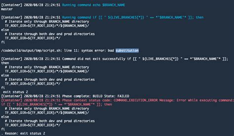 Buildspec Commands If Then Syntax