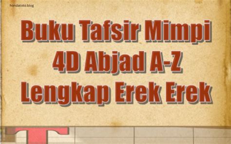 BUKU MIMPI 2D 3D 4D ABJAD - BUKU MIMPI 3D TERLENGKAP ` buku mimpi lengkap