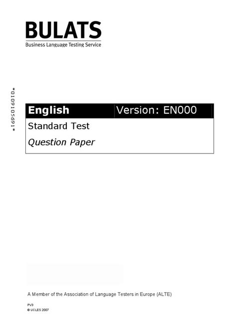 bulats answer sample
