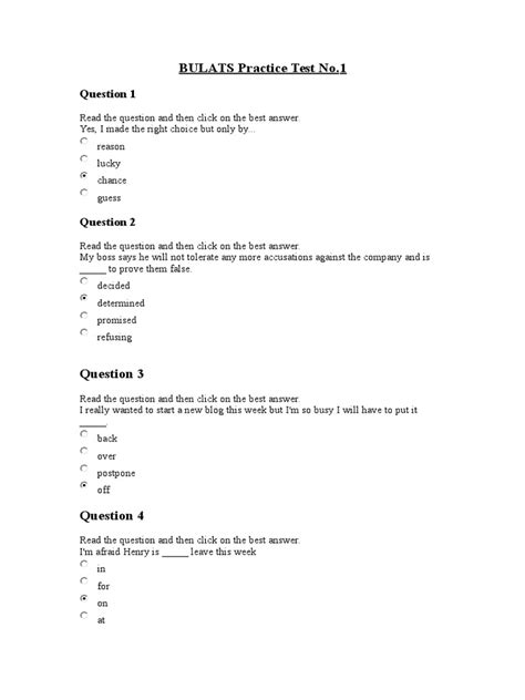 Bulats Practice Test Pdf Pdf