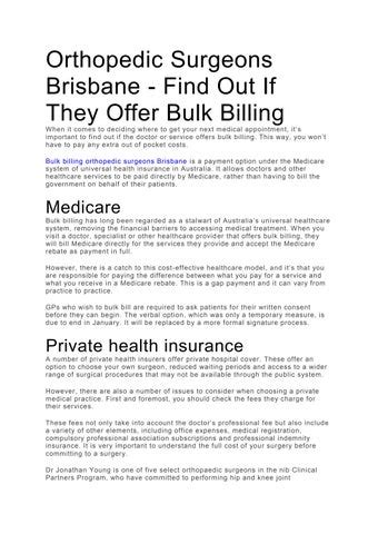 bulk billing orthopedic surgeons brisbane - rfpi.com