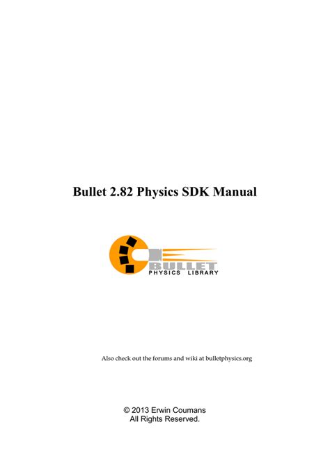 Full Download Bullet Physics Documentation 