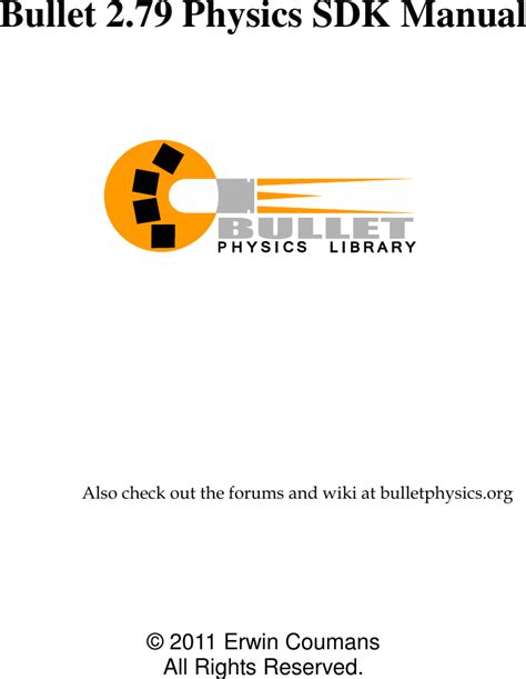 Full Download Bullet Physics Documentation 