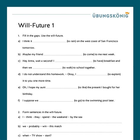 übungen Zum Will Future