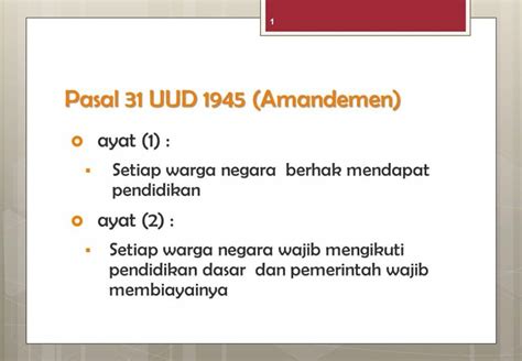 BUNYI PASAL 31 UUD 1945：Pasal tentang Pendidikan dalam UUD 1945 - kumparan.com