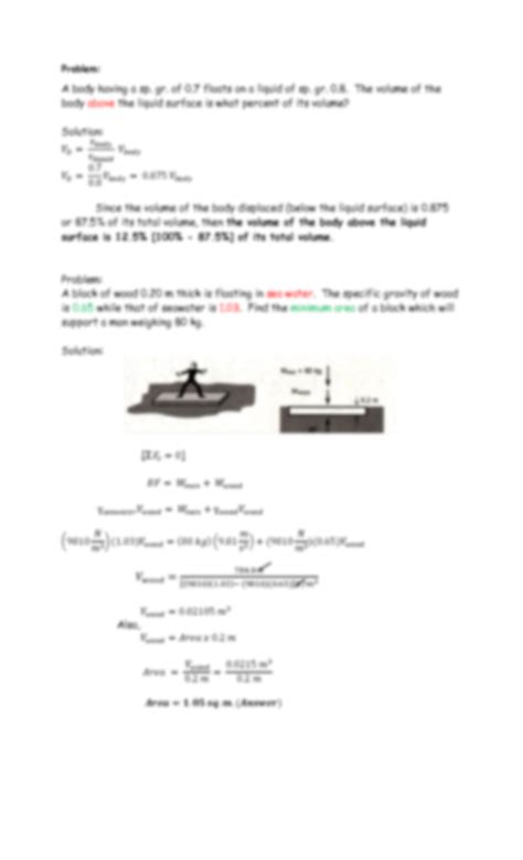 Buoyancy High School Sample Problems