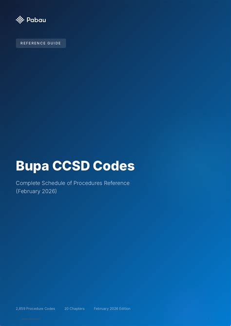 Bupa Codes For Procedures