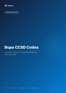 Bupa Procedure Codes