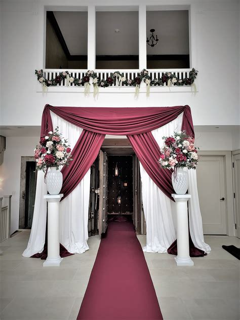 Burgundy White And Silver Weddings