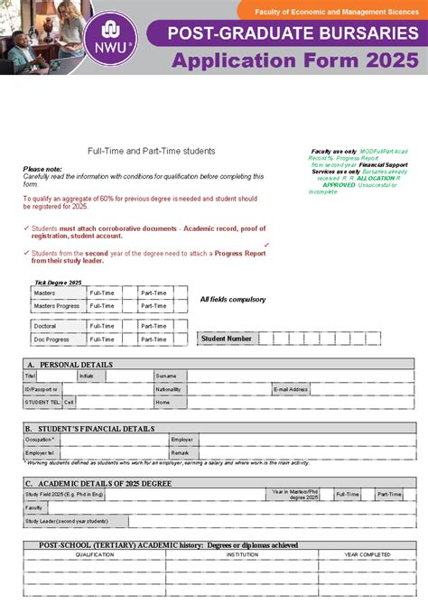 Bursary Application Form Academic Year 2018
