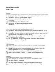 bus ethics 309 quiz 3