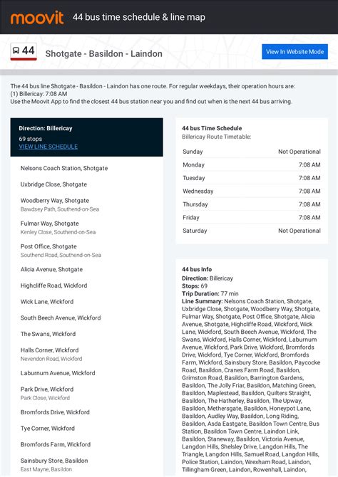 Bus Schedule 44