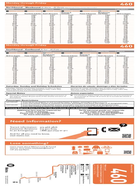 Bus Schedule 460