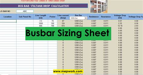 Busbar Sizing Calculation