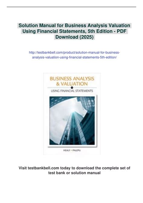 Business Analysis And Valuation Solution Manual