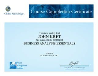 Business Analysis Essentials Global Knowledge