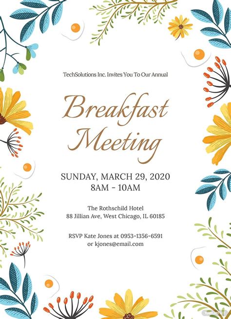 Business Breakfast Invitation Sample