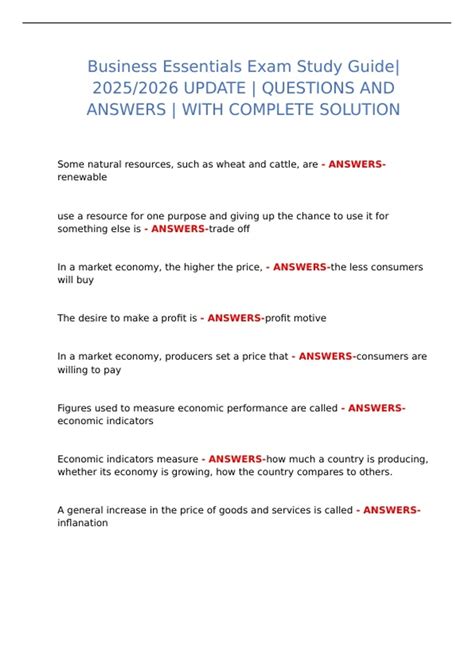 Business Essentials Study
