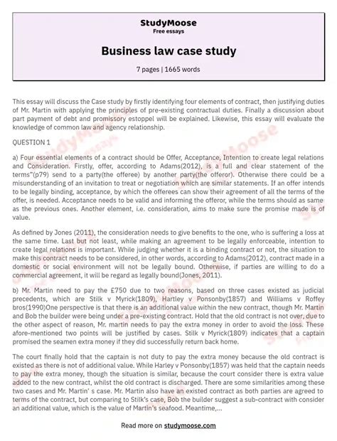Business Law Case Study Solon High School